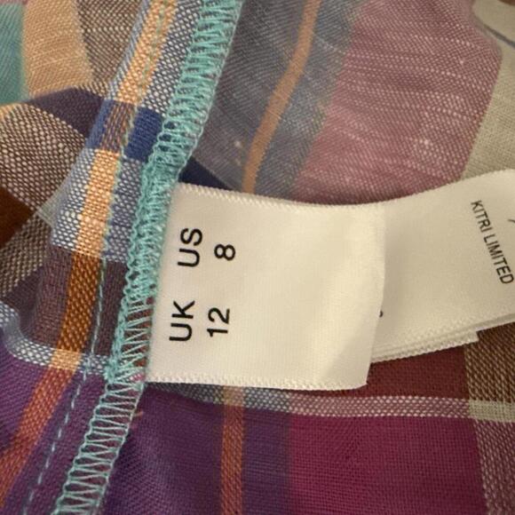 Women’s KITRI Lupeta Plaid Button Down Skirt Size 8 - Picture 6 of 8